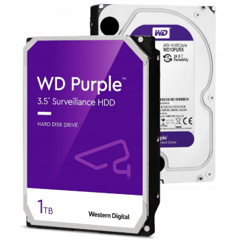 Dysk HDD 3,5” Western Digital PURPLE 1TB SATA III 6Gb/s 256MB WD10PURZ