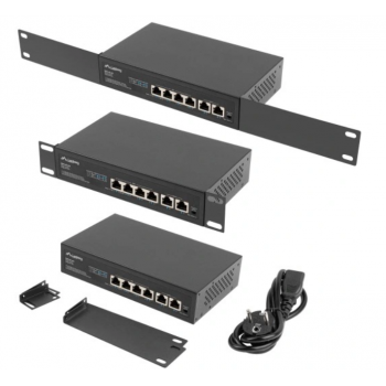 SWITCH LANBERG 4X 100MB POE+/2X RACK 60W 10''/19''