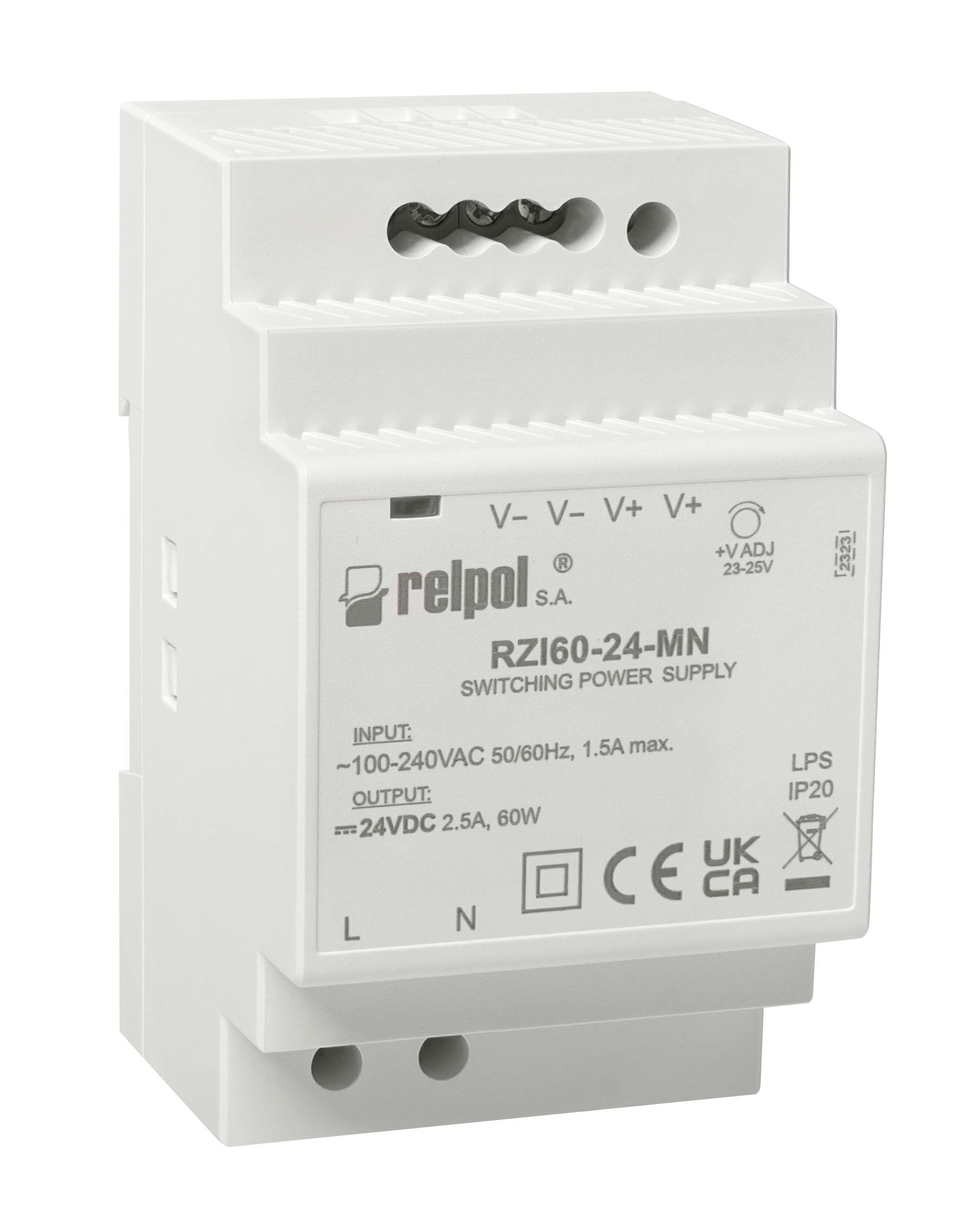 Zasilacz RELPOL RZI60‑24‑MN, 24V DC 2,5A moc 60W